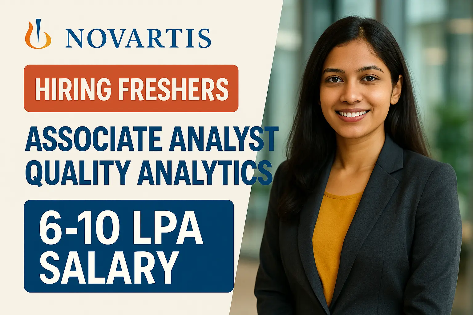 Novartis Hiring Freshers Associate Analyst Quality Analytics 6-10 LPA Salary