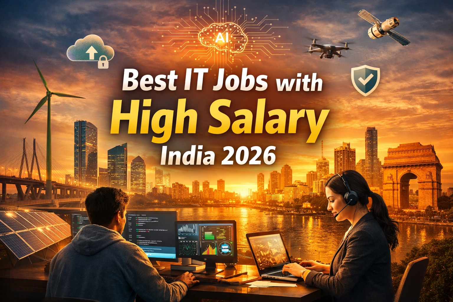 Top high paying IT jobs in India 2026 including AI, cloud computing, cybersecurity and software developer careers