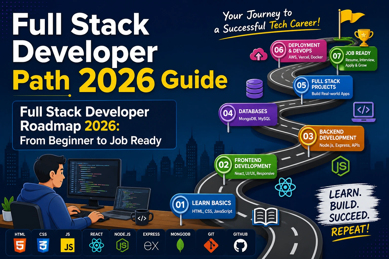 Full Stack Developer Roadmap 2026 step by step guide for beginners in India