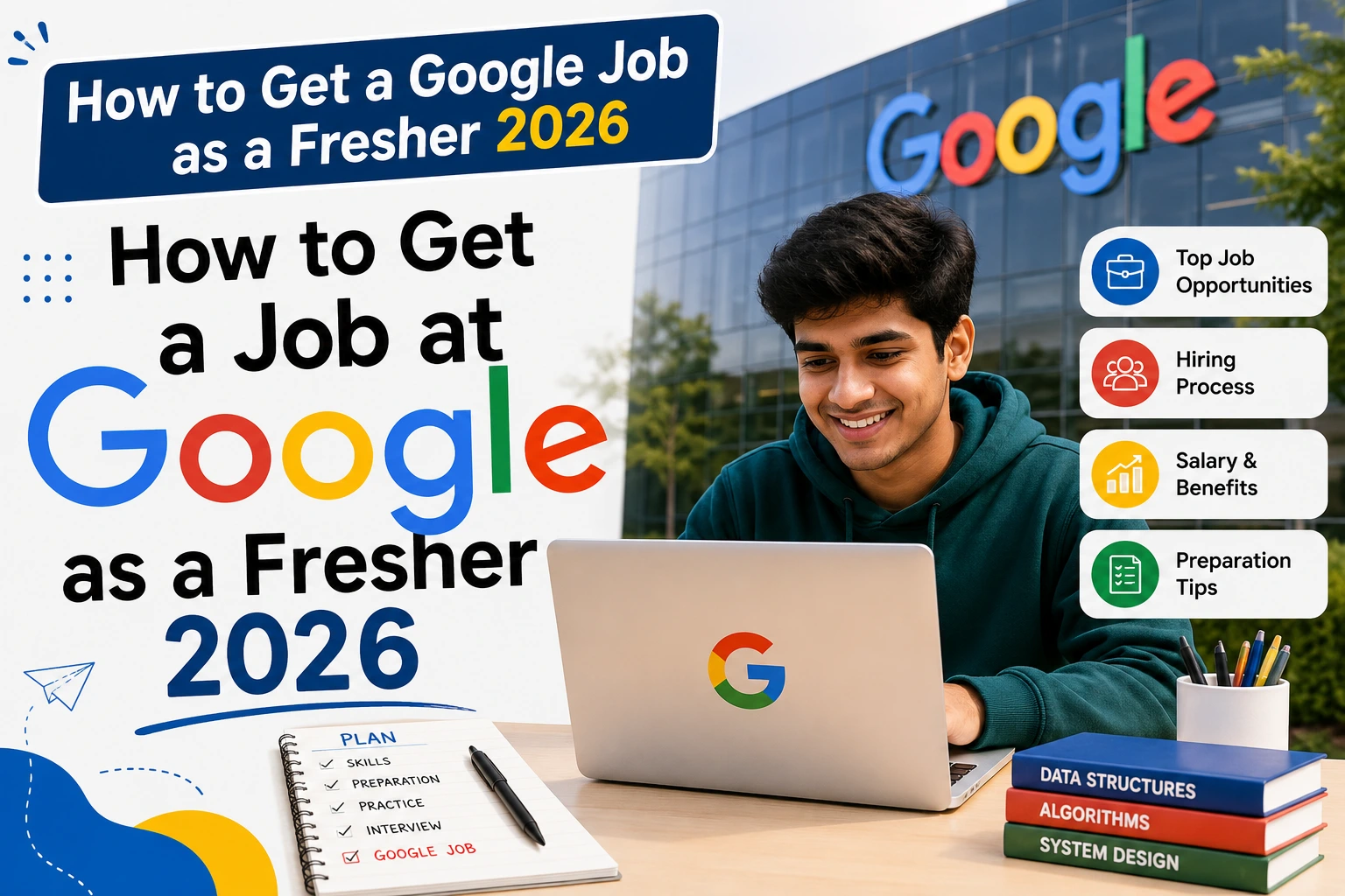 How to Get a Google Job as a Fresher 2026 with salary, interview process, resume tips, and hiring guide for Indian students