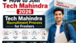 Tech Mahindra recruitment process for freshers 2026 including aptitude test technical interview HR round and job selection steps
