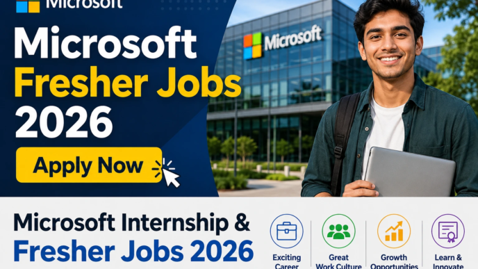 Microsoft Fresher Jobs 2026 hiring for internship and software engineer roles across India
