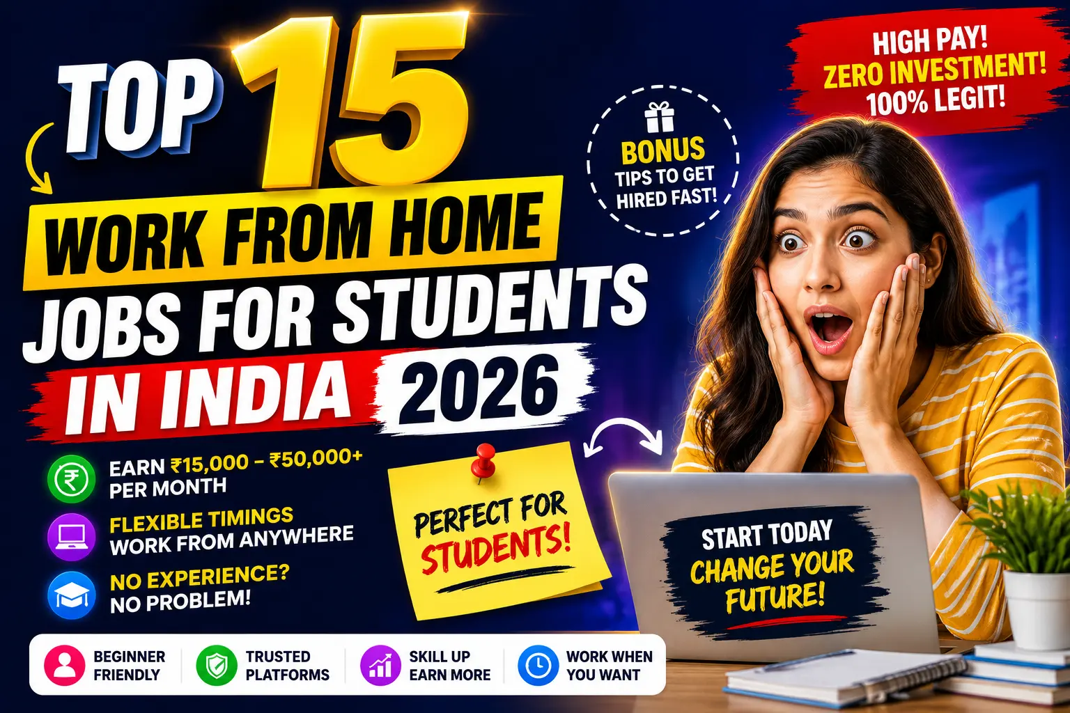 Top 15 Work From Home Jobs For Students In India 2026