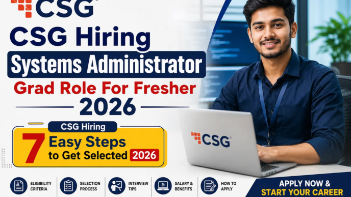 CSG Hiring 2026 Systems Administrator Grad Role for Freshers Selection Process Salary Eligibility