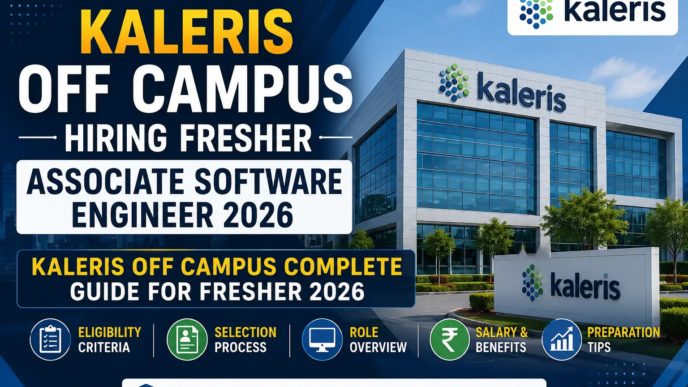 Kaleris Off Campus 2026 hiring poster for Associate Software Engineer role