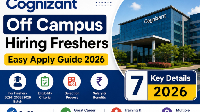 Cognizant Off Campus 2026 Hiring Freshers Service Desk Recruitment