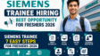 Siemens Trainee Hiring 2026 for Freshers | Siemens Off Campus Drive 2026