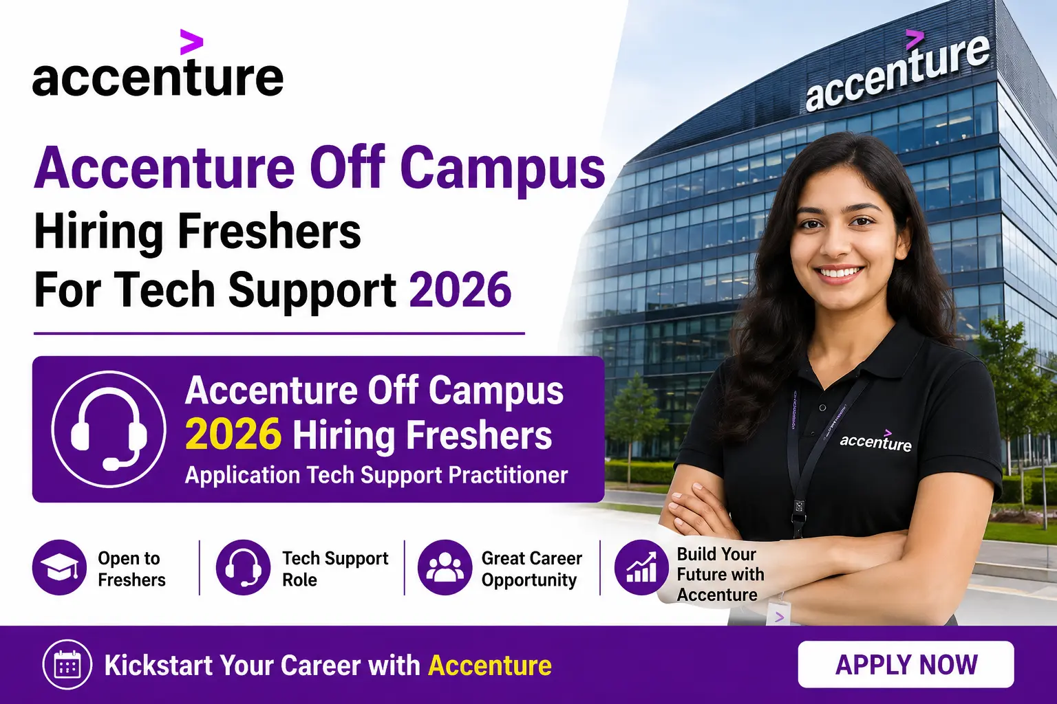 Accenture Off Campus 2026 hiring freshers for Application Tech Support Practitioner