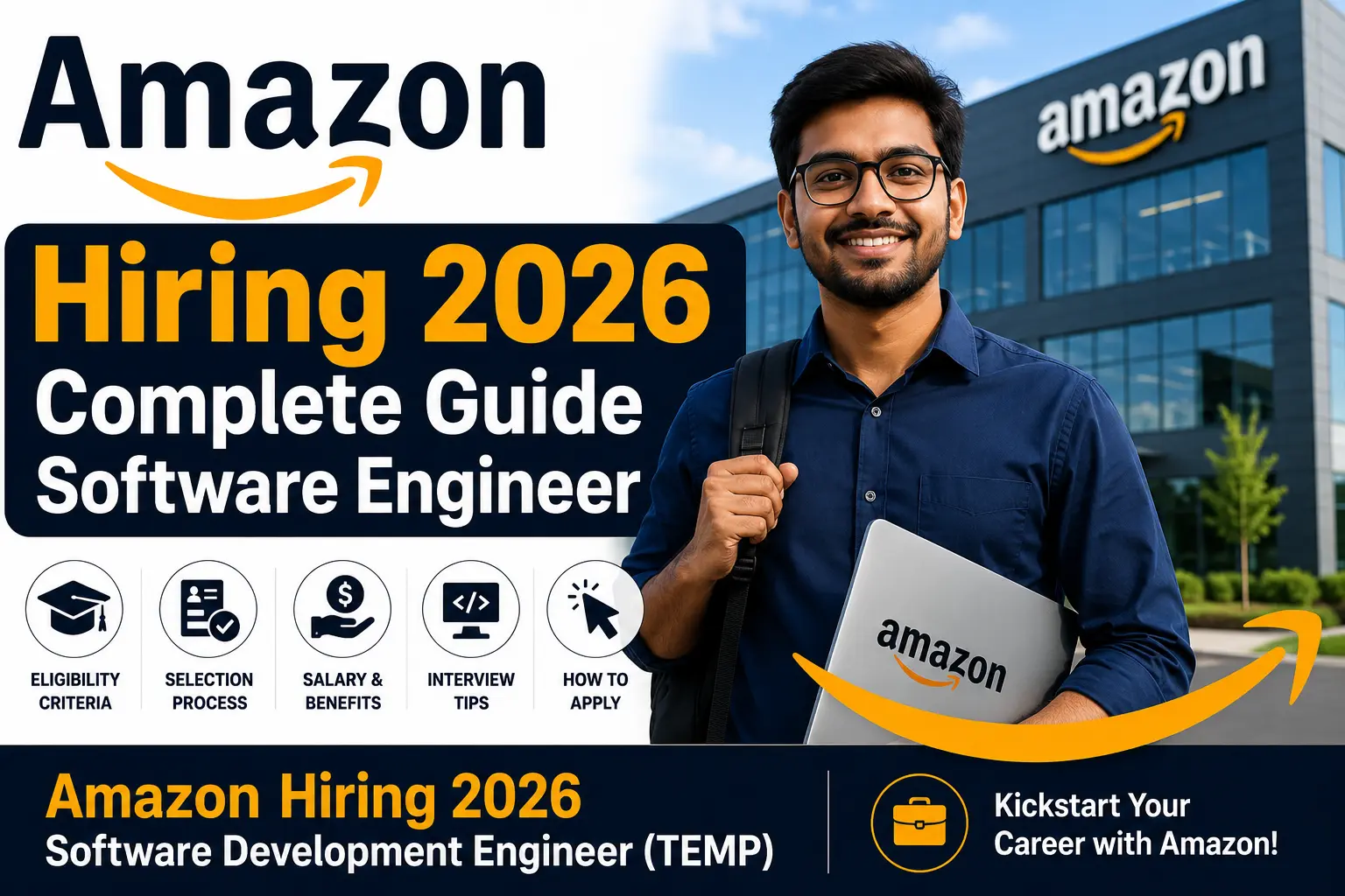 Amazon Hiring 2026 Software Development Engineer (TEMP) recruitment for freshers