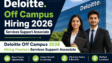 Deloitte Off Campus 2026 Hiring Freshers Services Support Associate