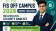 FIS Off Campus 2026 Hiring Freshers for Information Security Analyst