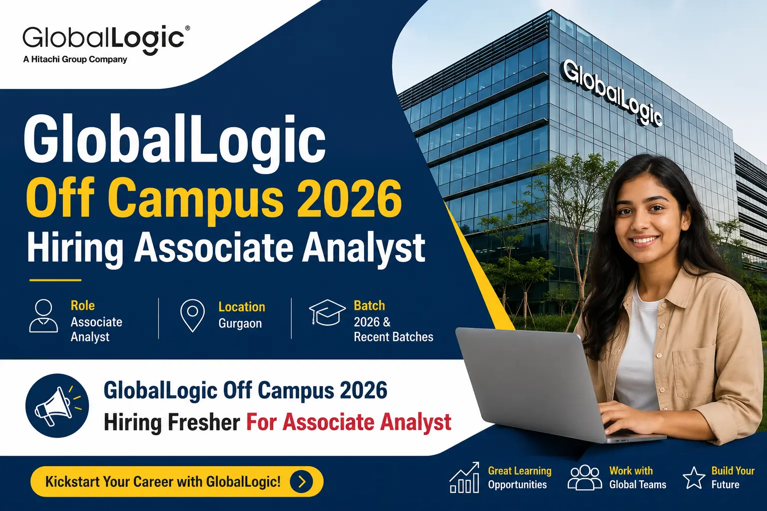 GlobalLogic Off Campus 2026 Hiring Fresher For Associate Analyst in Gurgaon