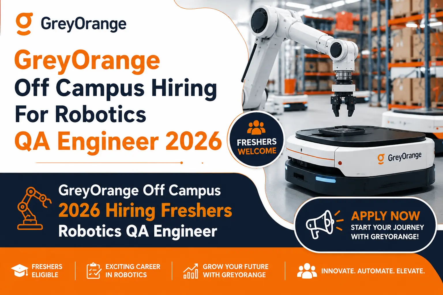 GreyOrange Off Campus 2026 Hiring Freshers for Robotics QA Engineer