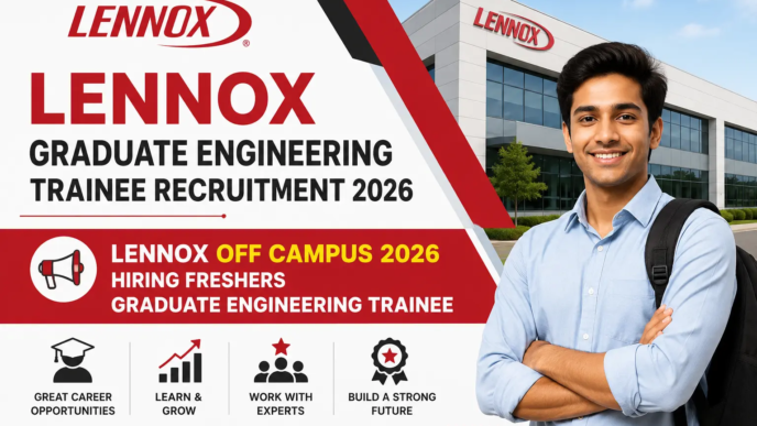 Lennox Off Campus 2026 Hiring Freshers Graduate Engineering Trainee recruitment banner