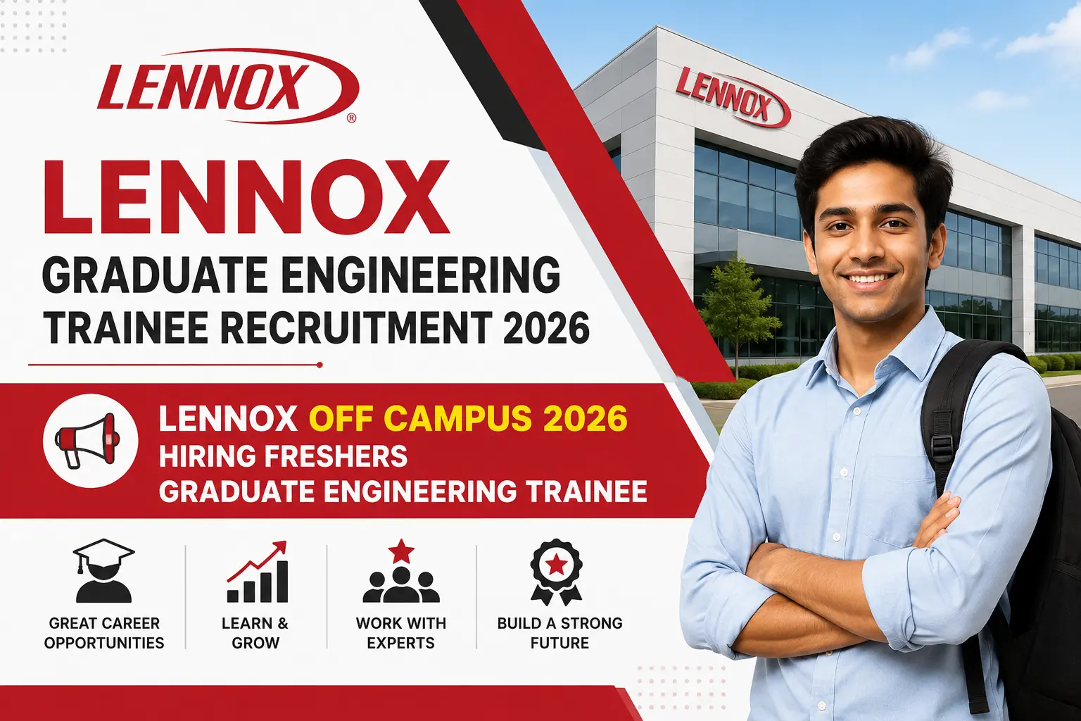 Lennox Off Campus 2026 Hiring Freshers Graduate Engineering Trainee recruitment banner