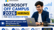 Microsoft Off Campus 2026 Hiring Fresher For Data Science Intern Pan India