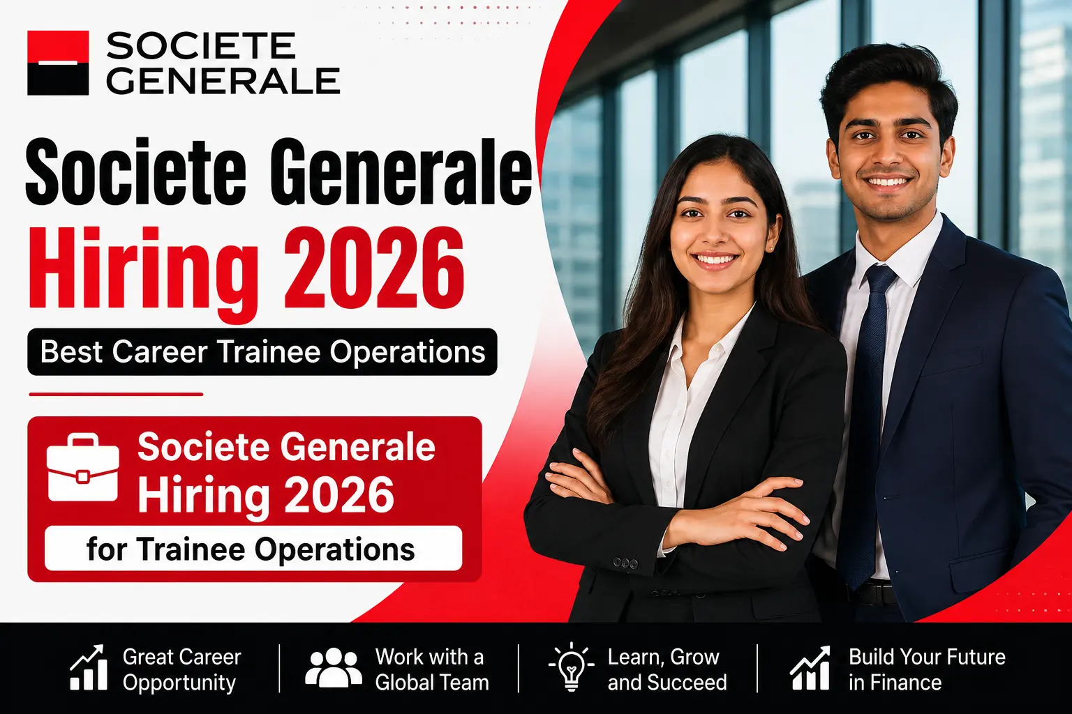 Societe Generale Hiring 2026 for Trainee Operations freshers