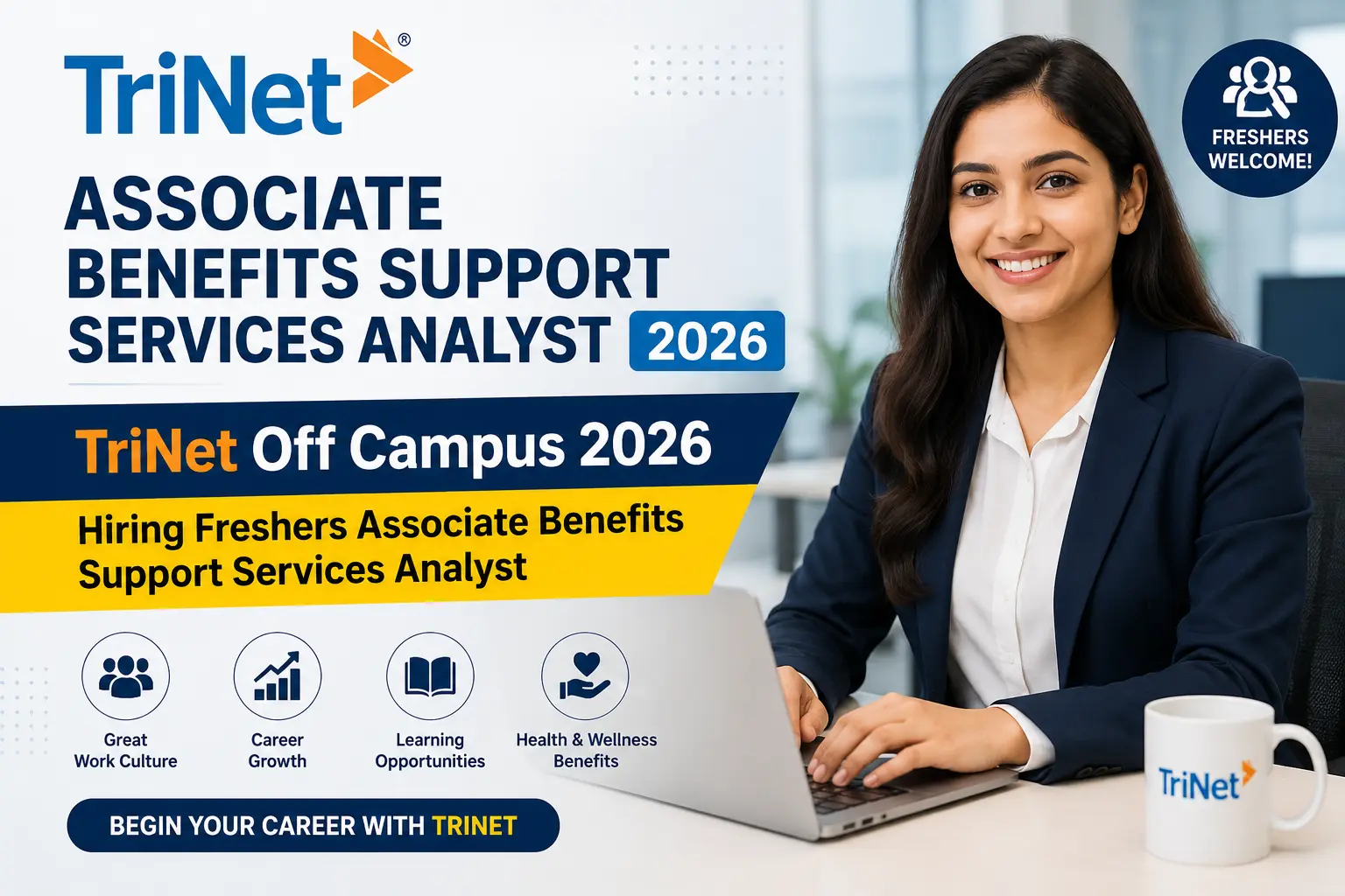 TriNet Off Campus 2026 Hiring Freshers Associate Benefits Support Services Analyst