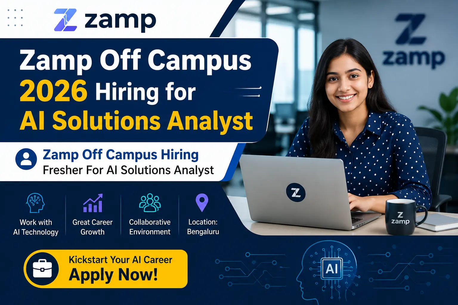 Zamp Off Campus 2026 Hiring for AI Solutions Analyst in Bengaluru