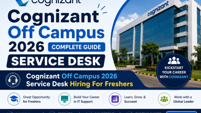 Cognizant Off Campus 2026 Service Desk Hiring for Freshers