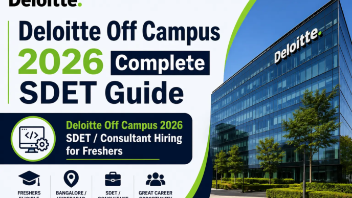 Deloitte Off Campus 2026 SDET Consultant Hiring for Freshers