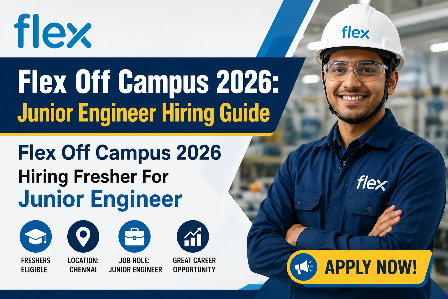 Flex Off Campus 2026 Junior Engineer Hiring Fresher Chennai