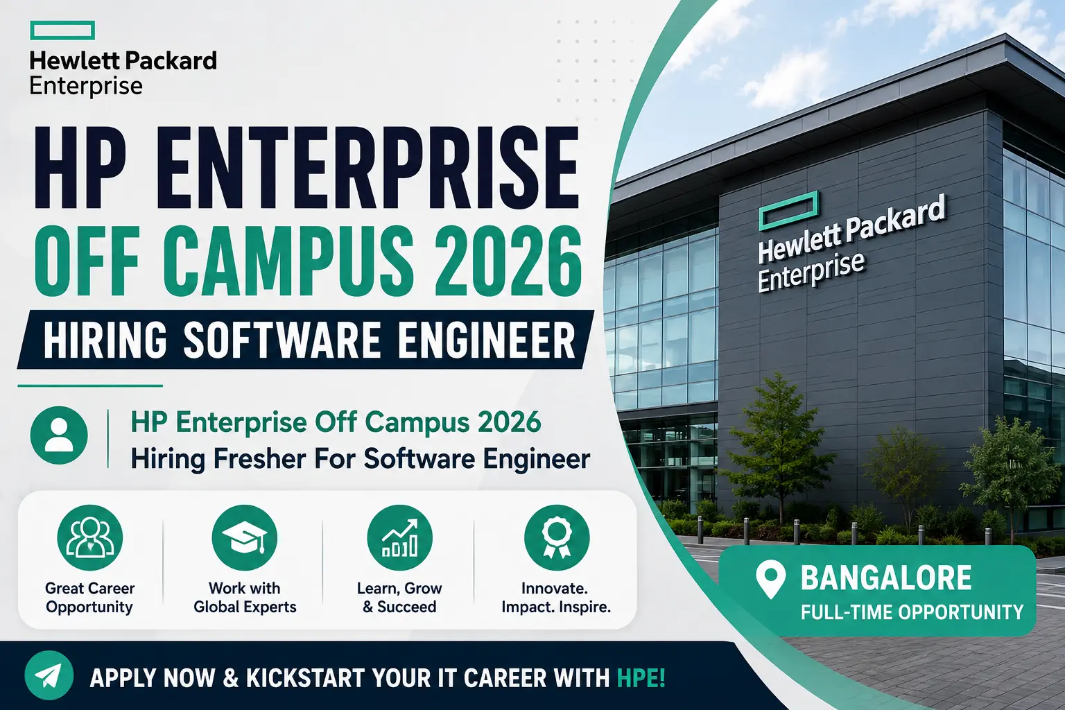 HP Enterprise Off Campus 2026 Hiring Fresher For Software Engineer in Bangalore