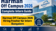 Harman Off Campus 2026 Hiring Fresher for Intern Bangalore