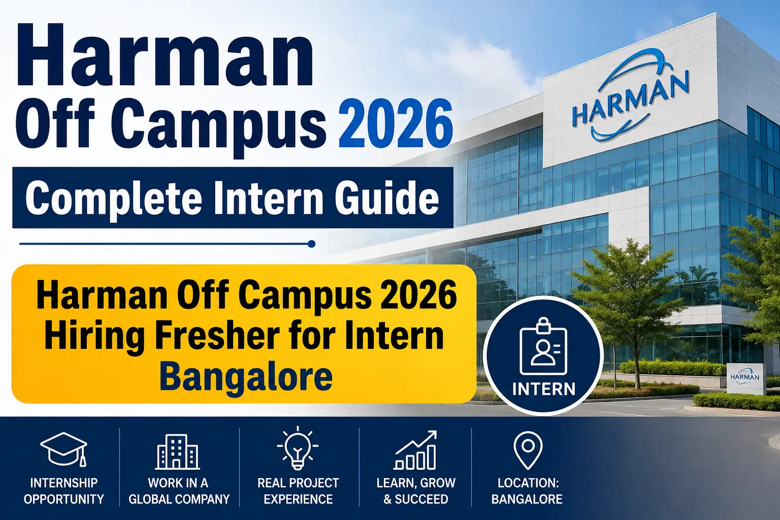 Harman Off Campus 2026 Hiring Fresher for Intern Bangalore