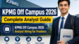 KPMG Off Campus 2026 Analyst Hiring for Freshers in Bangalore
