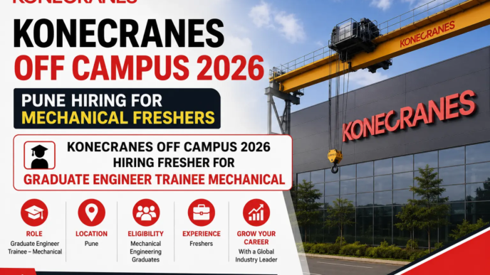 Konecranes Off Campus 2026 Hiring Fresher For Graduate Engineer Trainee Mechanical Pune Apply Online