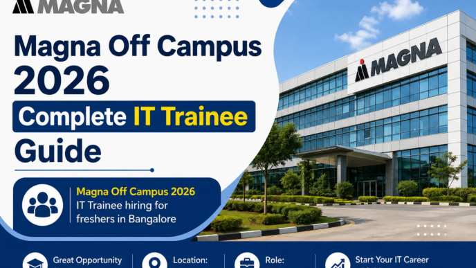 Magna Off Campus 2026 IT Trainee hiring for freshers in Bangalore