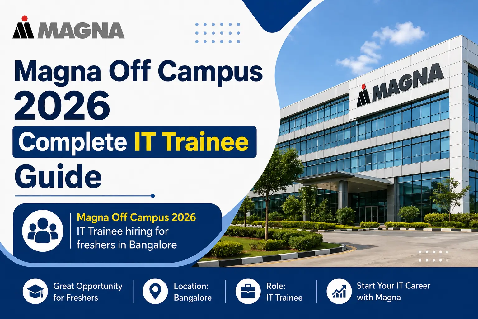 Magna Off Campus 2026 IT Trainee hiring for freshers in Bangalore