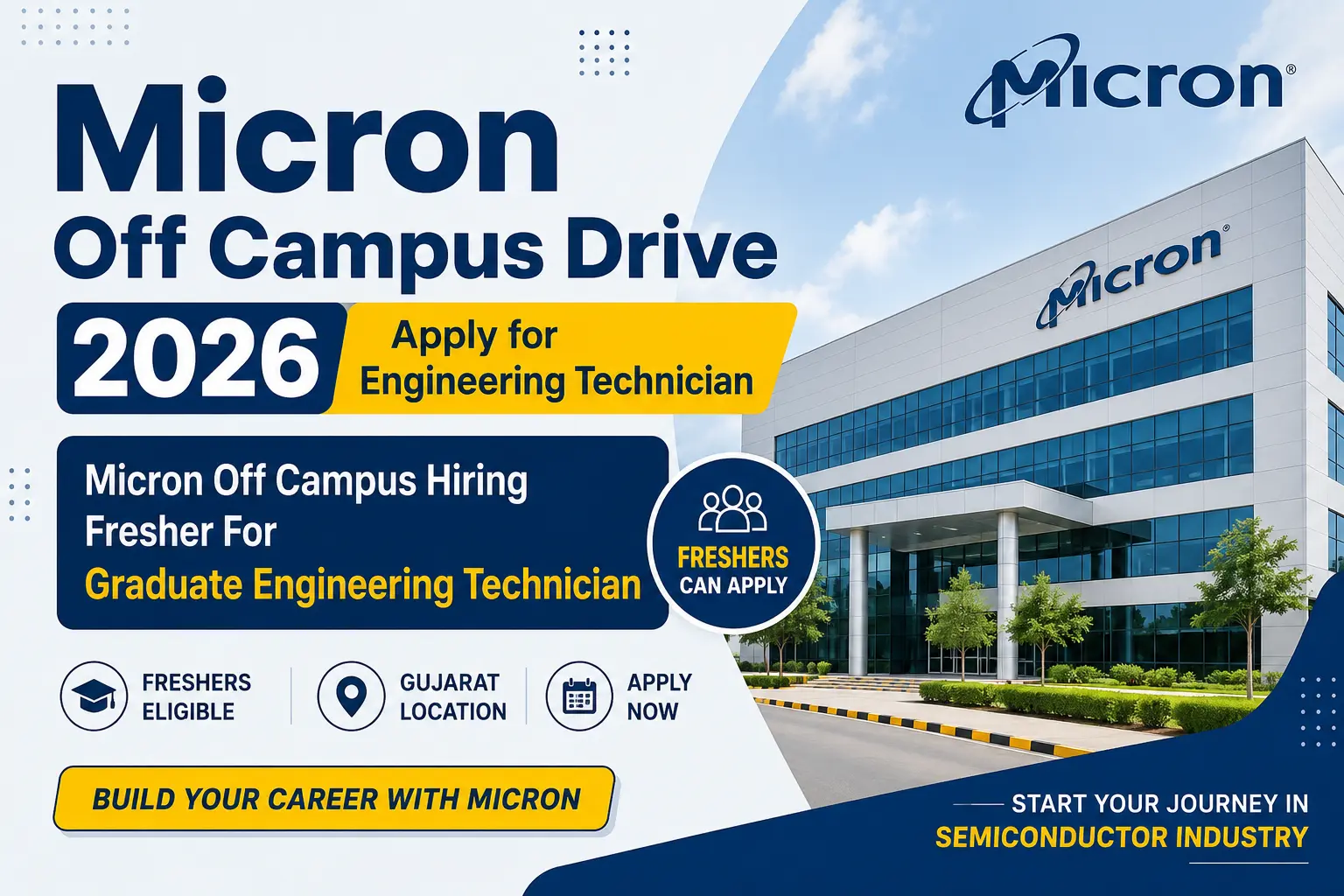 Micron Off Campus 2026 Graduate Engineering Technician Hiring in Gujarat