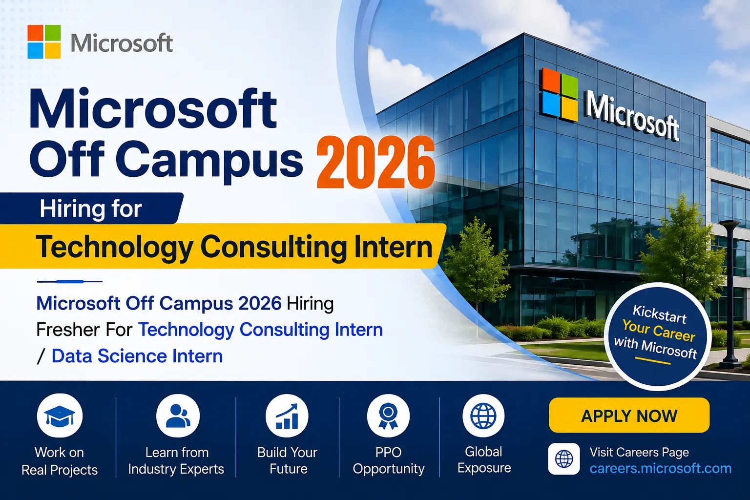 Microsoft Off Campus 2026 Hiring Fresher For Technology Consulting Intern and Data Science Intern