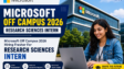 Microsoft Off Campus 2026 Hiring Fresher For Research Sciences Intern Pan India | Eligibility, Salary & Apply Online