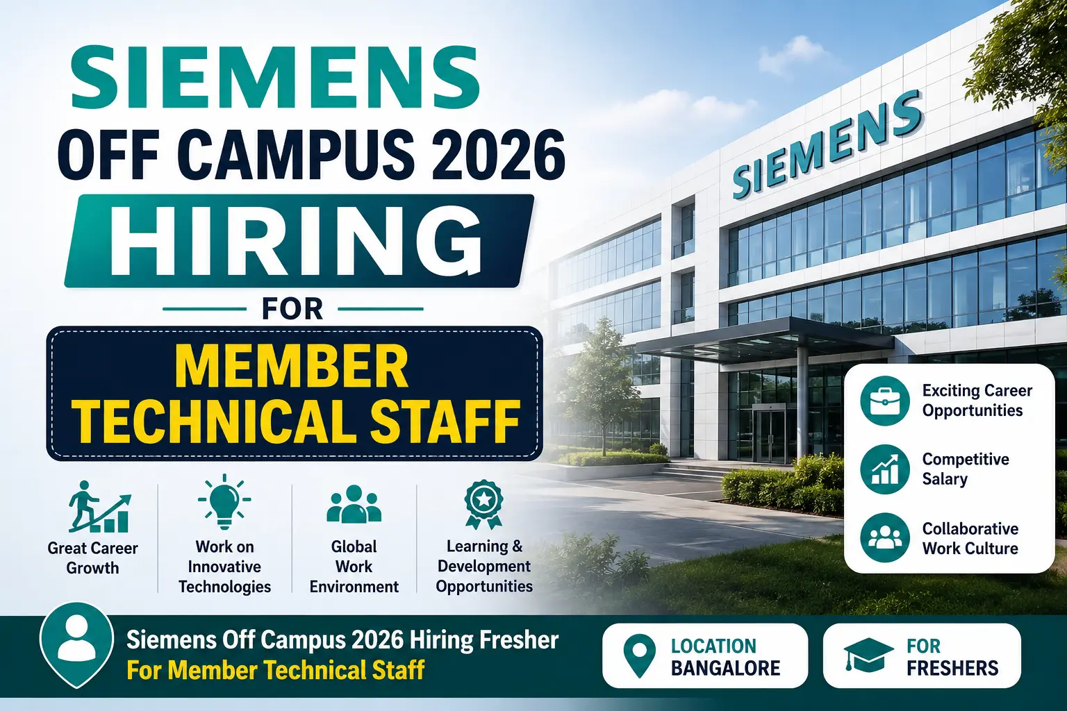 Siemens Off Campus 2026 Hiring Fresher for Member Technical Staff in Bangalore – Apply Online
