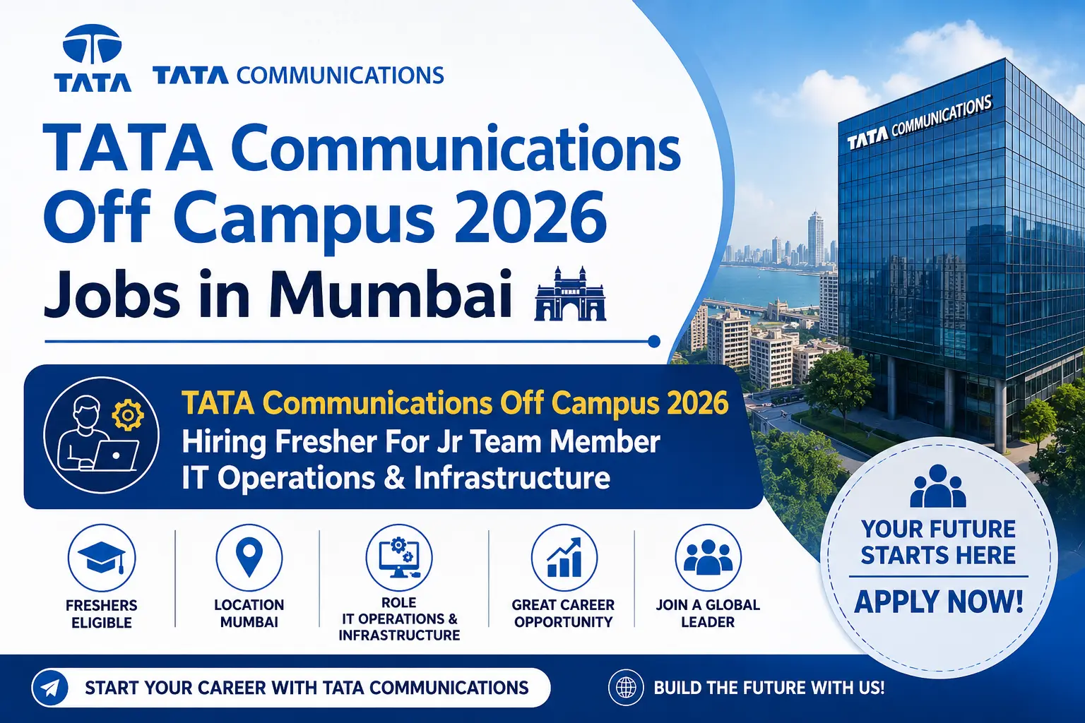 TATA Communications Off Campus 2026 Hiring Fresher For Jr Team Member IT Operations & Infrastructure Jobs in Mumbai