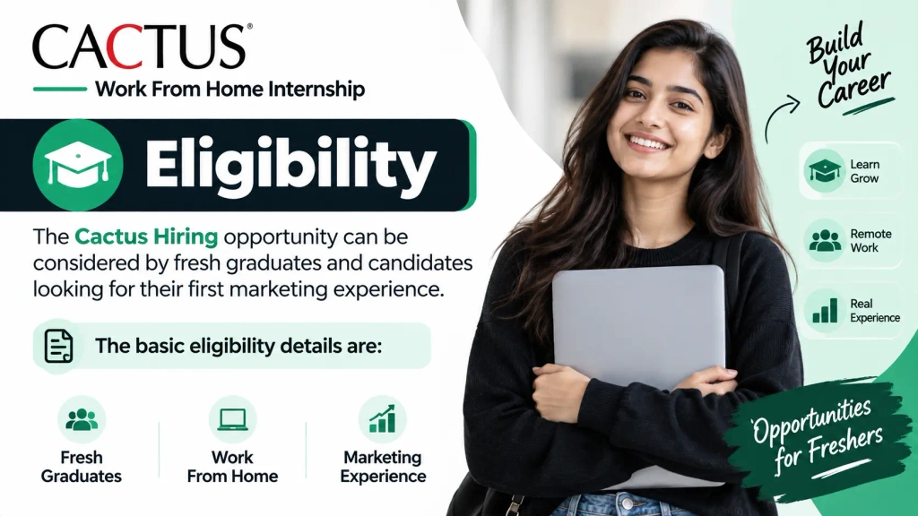 Cactus Hiring 2026 Work From Home Marketing Associate Internship for Freshers