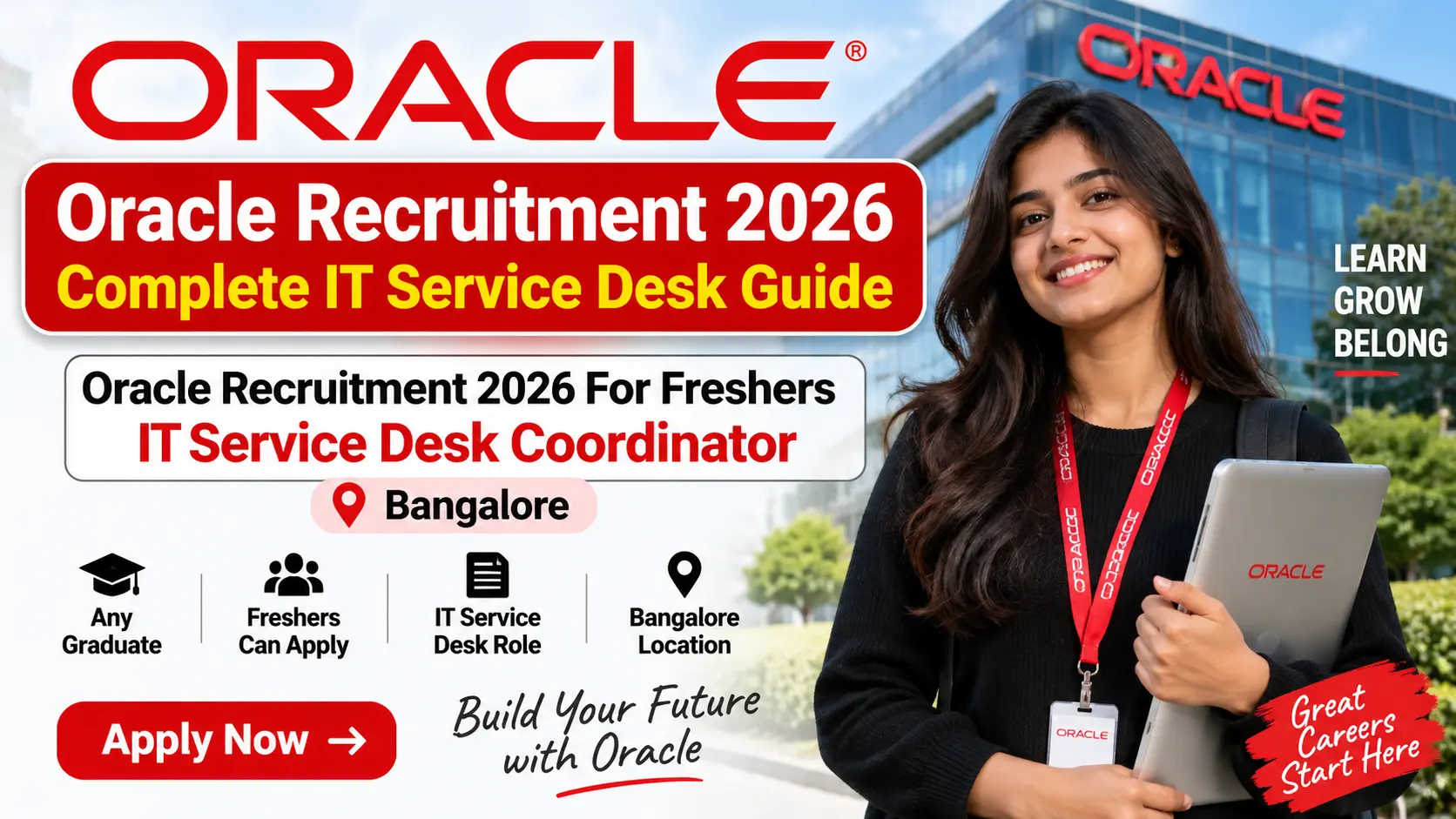 Oracle Recruitment 2026 IT Service Desk Coordinator for Freshers