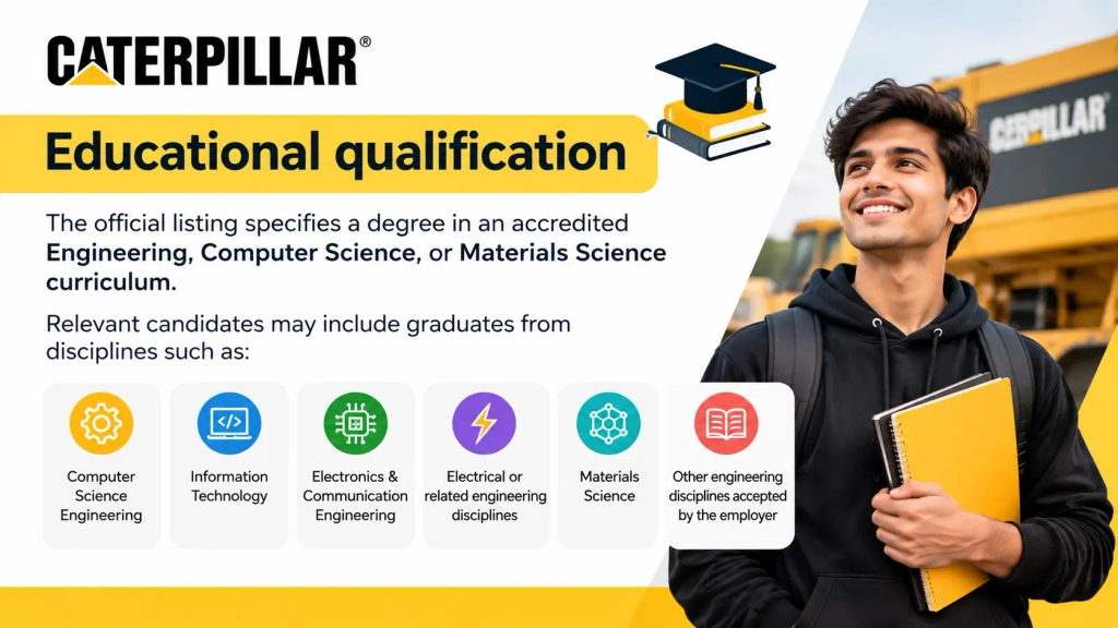 Caterpillar Jobs 2026: Autonomy Test Engineer opportunity in Bangalore and Chennai for eligible engineering graduates.