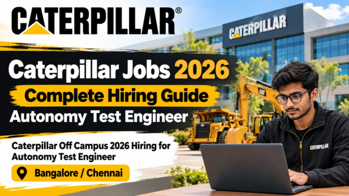 Caterpillar Jobs 2026 hiring for Autonomy Test Engineer in Bangalore and Chennai