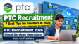 PTC Recruitment 2026 for Cloud Services Operations Jobs for Freshers