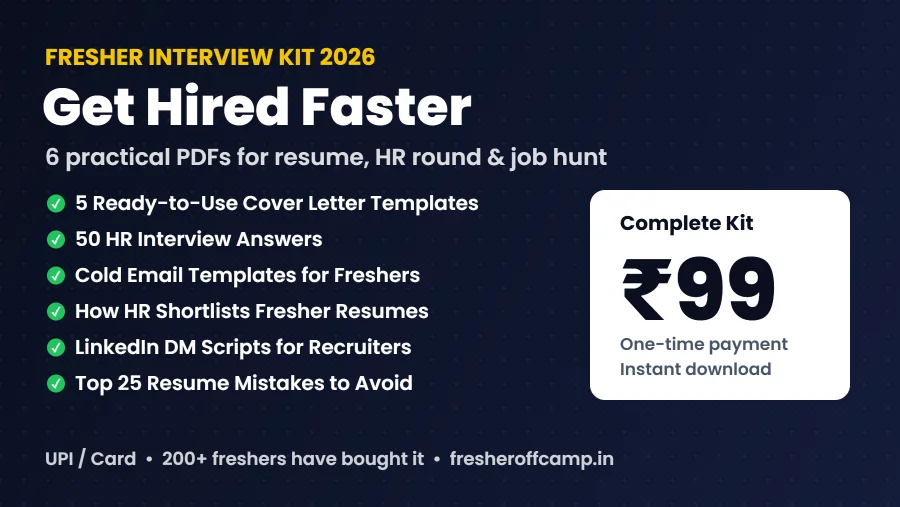 Fresher Interview Kit 2026 – 6 PDFs for ₹99