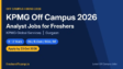 KPMG Off Campus 2026 Analyst jobs for freshers at KPMG Global Services Gurgaon, apply by 23 October 2026